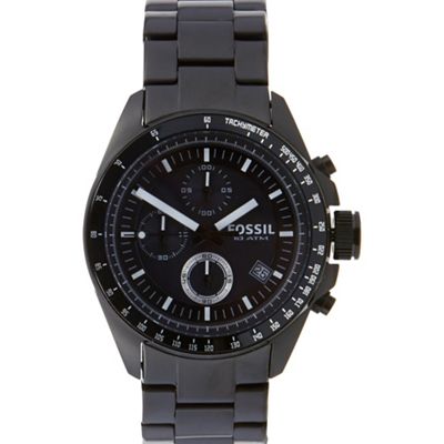 Men's black stainless steel chronograph watch ch2601
